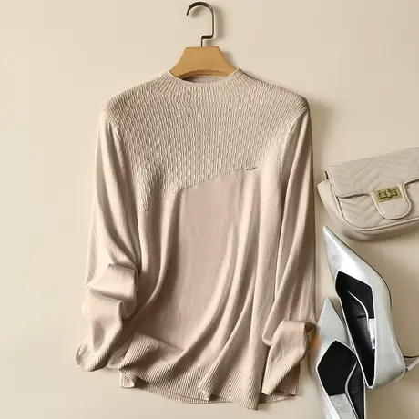 半高领毛衣套头打底衫女秋冬2022年新款内搭爆款百搭洋气针织衫女商品大图