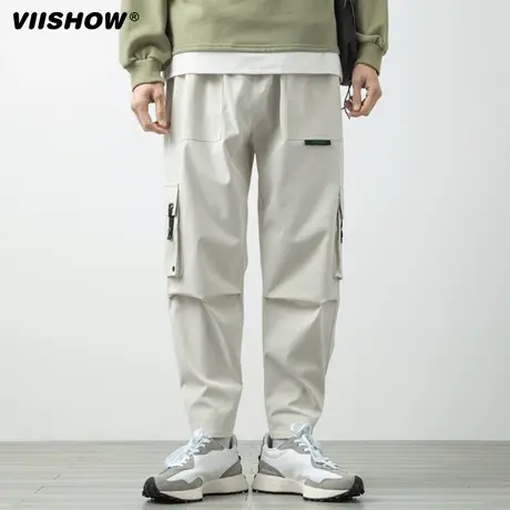 VIISHOW工装裤男春秋大口袋机能风宽松束脚痞帅炸街休闲长裤子商品大图