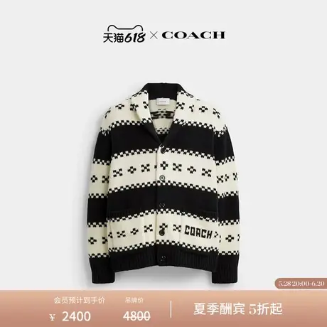 COACH/蔻驰男士绵羊毛青果领开衫上衣设计感外出图片