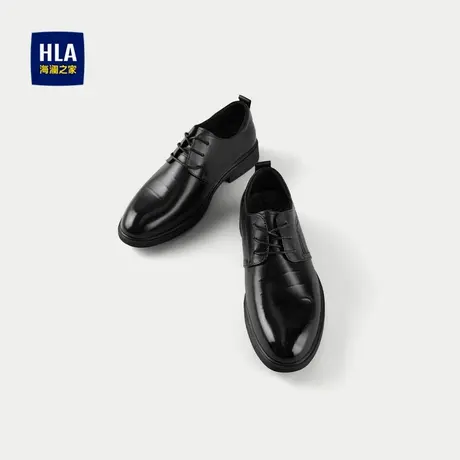 HLA/海澜之家光面正装皮鞋25新加宽楦型耐穿透气牛皮革德比鞋男商品大图