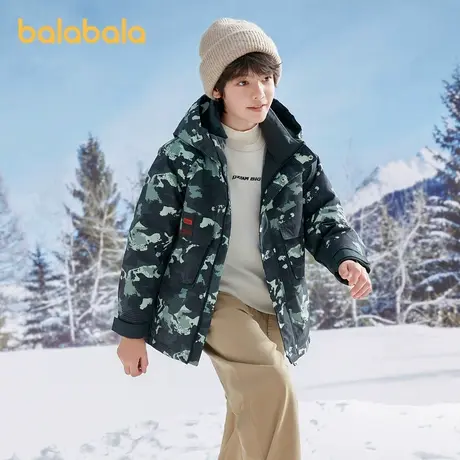 巴拉巴拉儿童羽绒服2025新款冬季中长款保暖男童中大童外套连帽潮商品大图