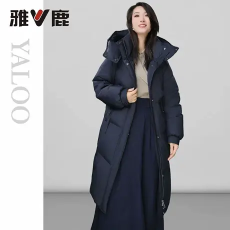雅鹿25新款官方女士中长羽绒服新款冬季可拆帽加厚防寒保暖户外商品大图