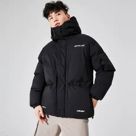唐狮连帽短款加厚棉衣男士冬季外套保暖棉服帅气男棉袄图片