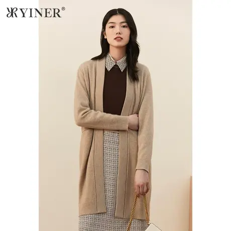 YINER音儿女装秋季中长款休闲毛针织衫商品大图