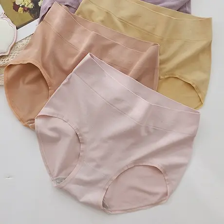 舒适无缝内裤女士中高腰无痕包臀三角裤透气高弹力加大码短裤夏薄商品大图