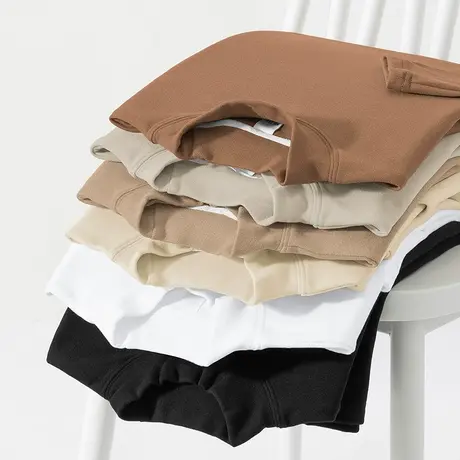 德绒长袖t恤男双面绒半高领内搭打底衫潮流秋冬季保暖中领秋衣服商品大图