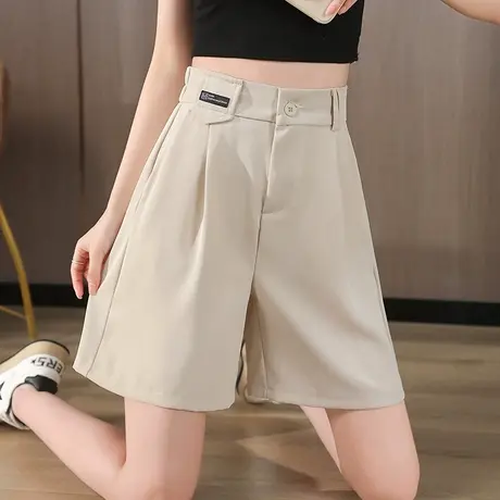 五分西装裤女夏季薄款短裤大码裤子宽松阔腿裤高腰休闲裤西裤中裤图片