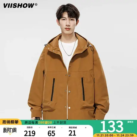 VIISHOW工装外套男潮牌青少年休闲夹克山系男生秋装新款上衣百搭商品大图