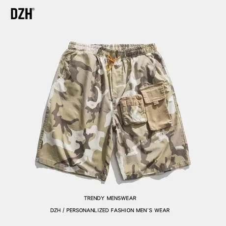 男士迷彩短裤男潮牌宽松工装裤子夏季薄款2023新款休闲五分裤运动商品大图
