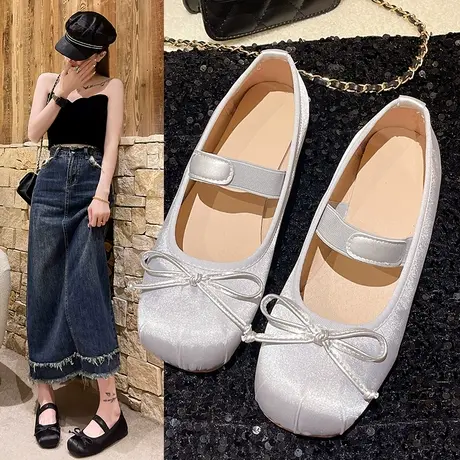 芭蕾舞玛丽珍单鞋子女春秋2024年新款夏季浅口汉服古风孕妇奶奶鞋商品大图