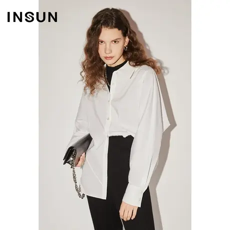 COVER初春秋经典版型解构设计微羊腿连身袖匹马棉衬衫商品大图