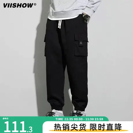 VIISHOW工装裤子男冬季潮牌宽松束脚青少年运动秋冬男士休闲长裤商品大图