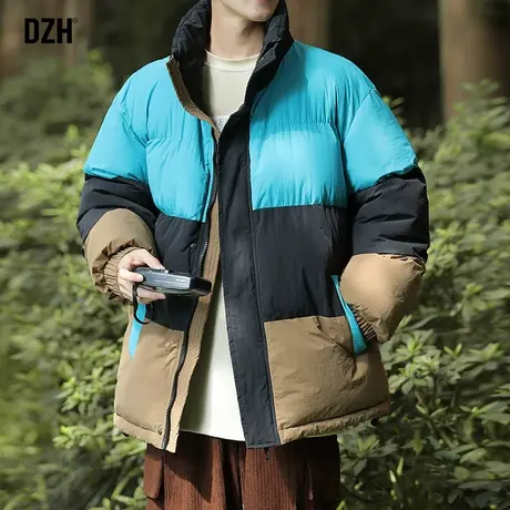 男士撞色棉服男款冬季加厚潮牌休闲立领棉衣外套潮高级感2024新款商品大图