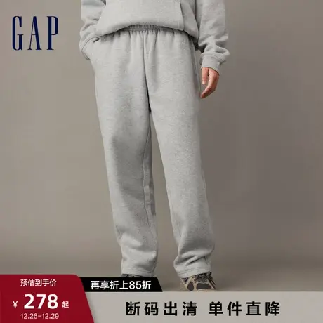 【断码优惠】Gap男装冬季新款碳素软磨抓绒保暖卫裤直筒裤841209商品大图