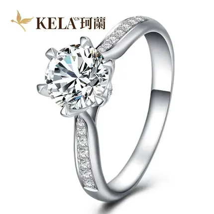 【少量现货戒托】珂兰 18K金戒托空托群镶结婚钻托定制 旋转皇冠图片