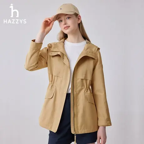 【商场同款】Hazzys哈吉斯宽松夹克衫女2024年春季新款休闲外套图片