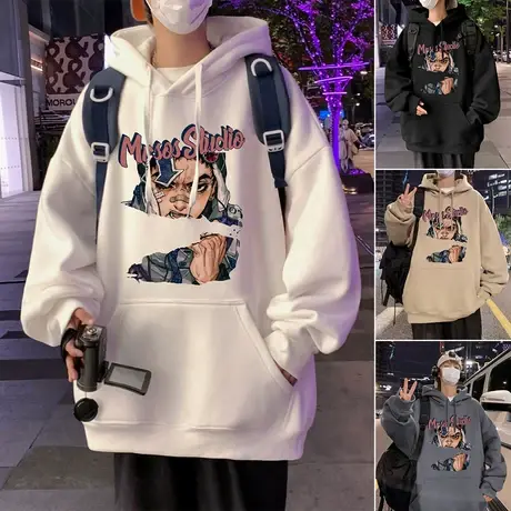 重磅连帽卫衣男秋冬季宽松美式高街ins潮牌男装外套运动休闲帽衫商品大图