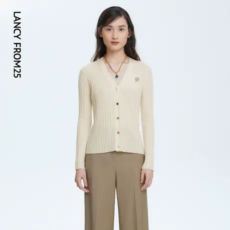 俪雅/LANCY商场同款22春夏新款长袖针织开衫女士薄毛衣专柜正品图片