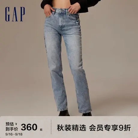Gap女装秋季2023新款高腰宽松直筒裤牛仔裤861464潮流时尚长裤图片