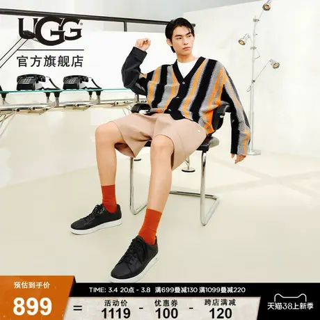 UGG秋季男士舒适平底圆头系带款纯色运动时尚休闲鞋 1147430图片