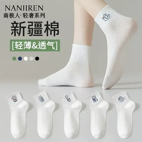 南极人袜子女夏季薄款网眼透气纯棉袜子卡通可爱少女夏天短袜新款商品大图