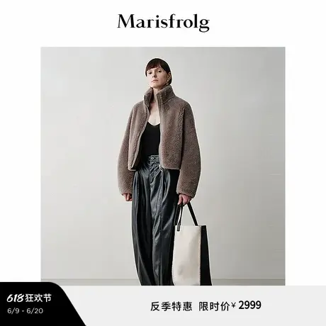 【艺术时装大衣】Marisfrolg玛丝菲尔年冬环保皮草短外套图片