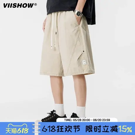 VIISHOW工装休闲短裤男夏季新款宽松直筒运动五分裤薄款裤子户外商品大图