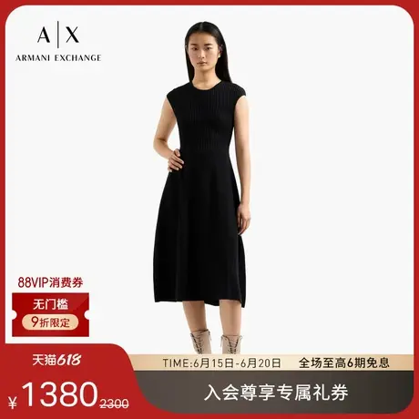 ARMANI EXCHANGE/阿玛尼2025夏季新款女士修身无袖中长款连衣裙图片