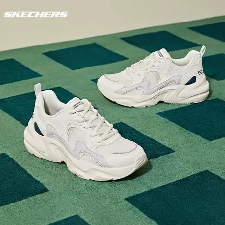 Skechers斯凯奇官网休闲鞋踏浪小白鞋男鞋厚底老爹鞋学院风运动鞋商品大图