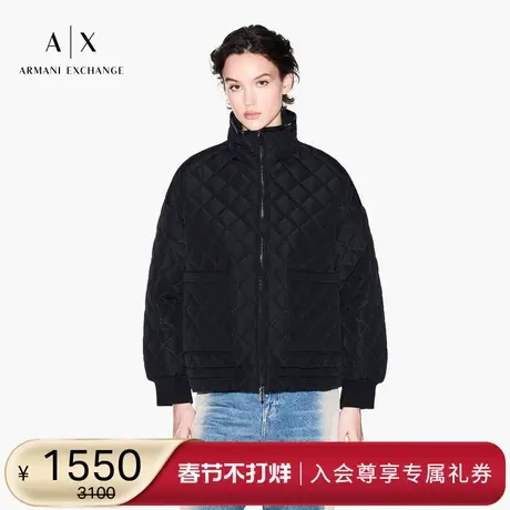 ARMANI EXCHANGE/阿玛尼冬季新款女立领绗缝廓形飞行夹克棉服外套图片