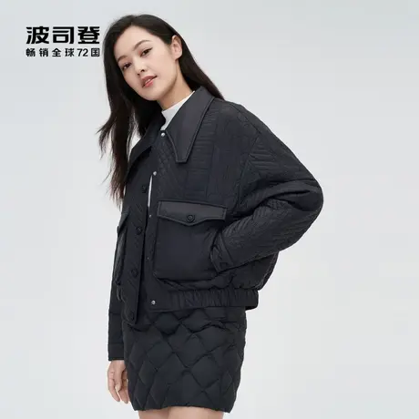 【双11百亿】波司登秋冬女时尚短款轻暖羽绒服衬衫领设计纯色百搭图片