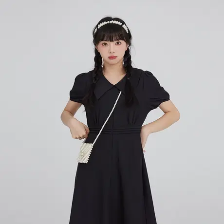 【7折清仓】裙子女夏2022年新款小个子赫本风法式连衣裙学院风图片