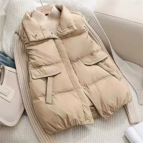 2024秋冬新款羽绒棉马甲女短款学生韩版宽松坎肩外穿背心马夹外套图片