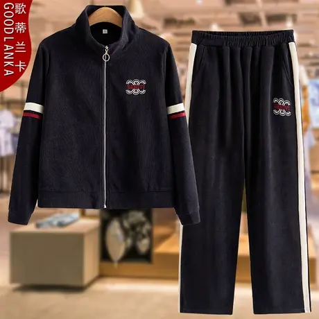 中年胖妈妈秋装开衫卫衣运动套装大码时尚减龄中老年女休闲两件套商品大图