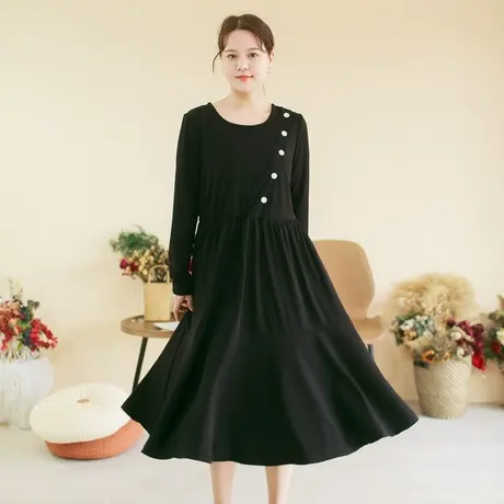 【买一送一】秋法式仿羊绒肌理针织鱼尾裙大码设计感打底长裙商品大图