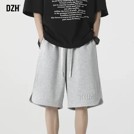 男士字母钢印休闲运动裤短裤男直筒潮流薄夏季男生宽松裤子半截裤商品大图