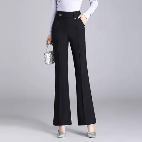 气质显瘦微喇裤女2024春季新款高腰通勤休闲西装裤垂感长裤喇叭裤商品大图