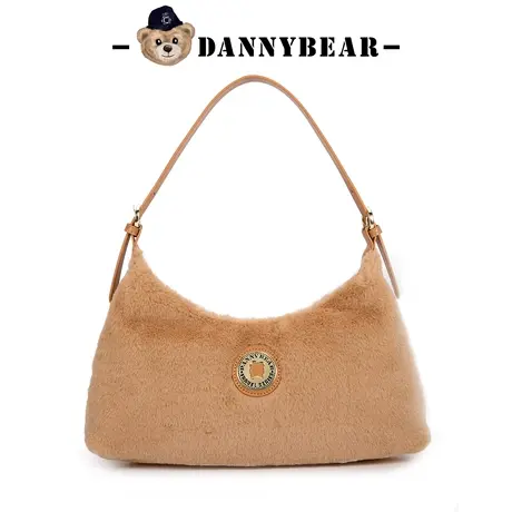 丹尼熊毛绒单肩斜挎包腋下包新品女包月牙包通勤休闲DKB1825027商品大图