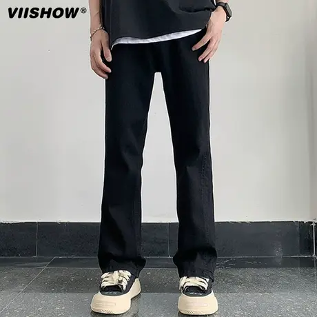 VIISHOW美式高街黄泥染牛仔裤男潮流潮牌水洗做旧复古流行休闲商品大图