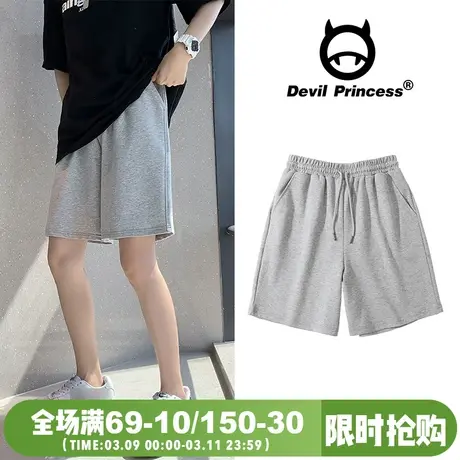 短裤女夏宽松2024新款灰色休闲运动阔腿裤子潮网红ins超火五分裤图片