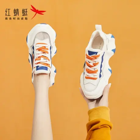 红蜻蜓老爹鞋女2023夏季款厚底女鞋网鞋透气网面运动鞋官方旗舰店图片