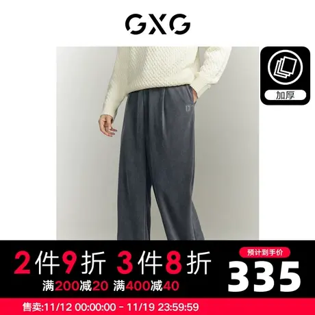GXG男装 多色灯芯绒保暖宽松直筒休闲裤长裤男士 2023年冬季新品商品大图