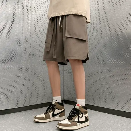 夏季新款外穿宽松美式冰丝薄款篮球短裤男士2023五分休闲工装裤子商品大图