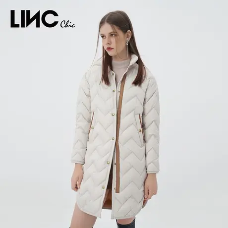 LINC金羽杰轻薄羽绒服女2023秋冬新款简约质感中长款反季专柜断码商品大图