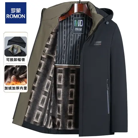 罗蒙加绒加厚棉服男中老年男士冬季御寒保暖棉衣爸爸冬装外套棉袄图片