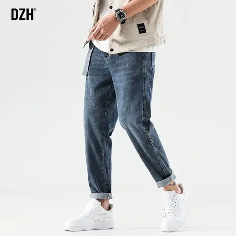 男士蓝色弹力牛仔裤男夏季薄款直筒裤子2023新款休闲长裤潮牌百搭商品大图