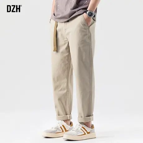 男士卡其色美式工装裤潮牌秋季裤子2023年新款休闲裤男款直筒长袖商品大图