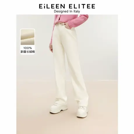 朗姿欧洲EiLEEN ELITEE纯棉高级感2024年冬季新款牛仔裤长裤子女图片