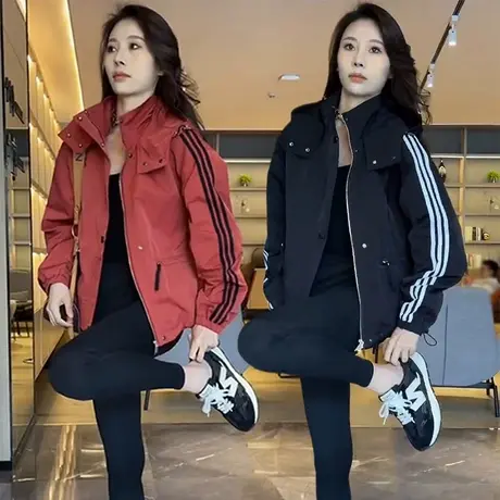 秋冬季新款棒球服夹棉衣外套女韩版冲锋衣加棉服运动夹克休闲风衣图片