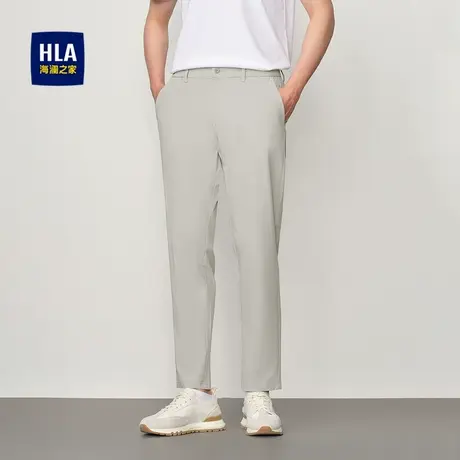 HLA/海澜之家弹力休闲裤25春秋新款柔软亲肤舒适松紧腰通勤裤子男图片